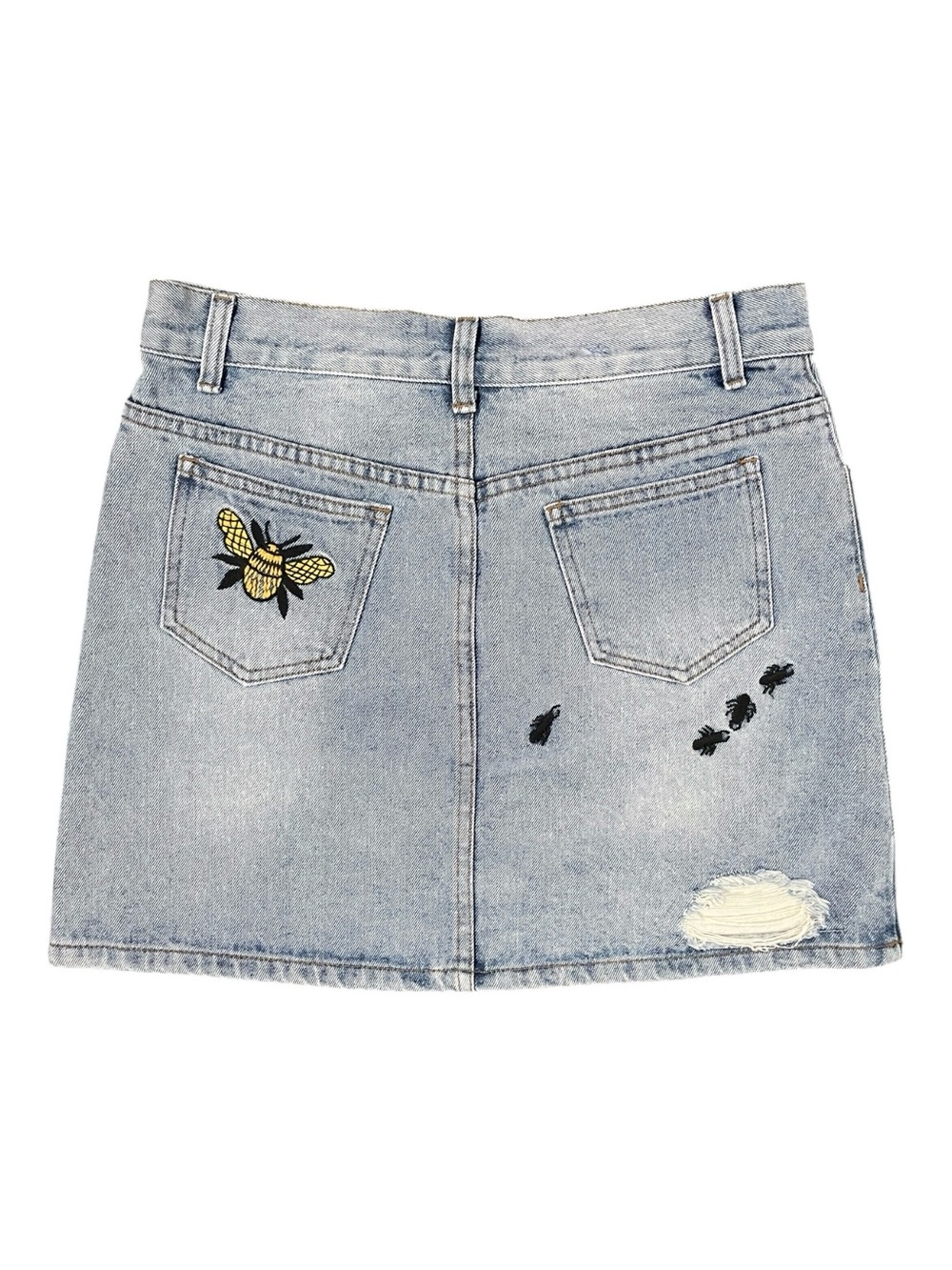 GUCCI Garden Floral Embroidered Denim Mini Skirt US 8 Medium - Picture 6 of 13